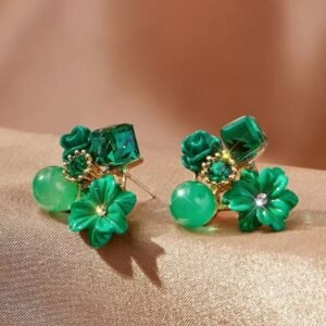 Green Pleasure Charms Stud Earring
