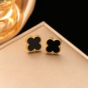 Black Clover Stud Earrings