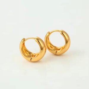 Nuraad Gold Chunky Teardrop Hoop Earrings for Women – 18K Gold Plated Lightweight Waterdrop Earrings – Trendy Hypoallergenic Huggie Hoops for Everyday & Gifts